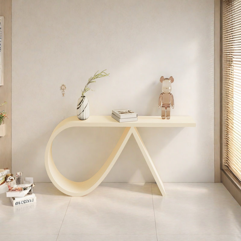 Console Modern Minimalist Art Design, H 29,53 po x l 39,37 po x P 11,81 po, Crème, crème