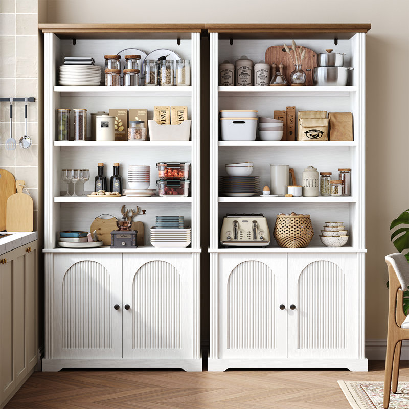 Bibliothèque standard de 70,8 po de hauteur avec tablettes réglables, Blanc
