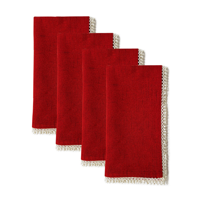  Lenox French Perle Solid Napkins, Red
