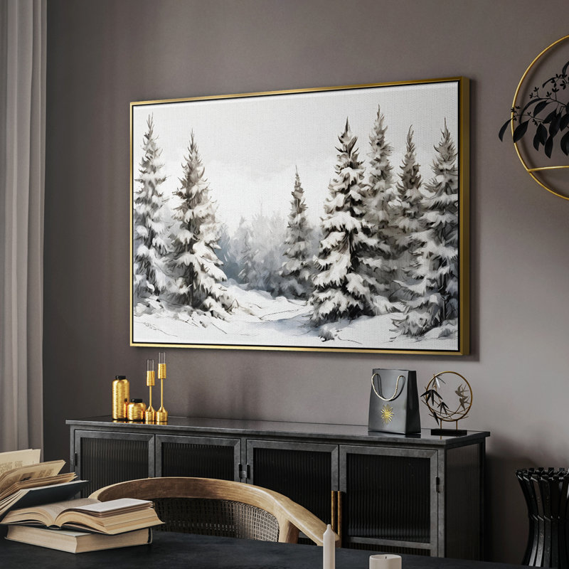 «Vintage Landscape - CXC III» sur, Toile avec cadre flottant or, H 17 po x l 25 po x P 2 po