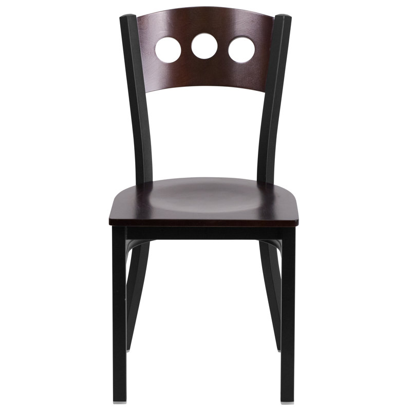 Jyun Decorative 3 Circle Back Metal Restaurant Chair, Matte Teal