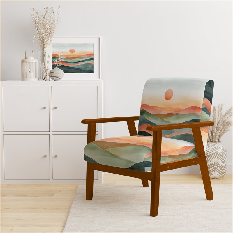 Chaise rembourrée Desert - Fauteuil Burnt Sage Horizon II, Brown Square Arms