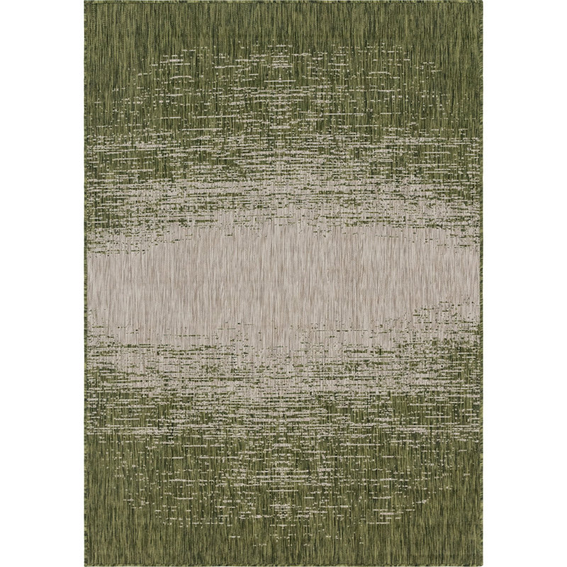 Outdoor Iris Area Rug Forest Color, Rectangle 8' x 11'4"