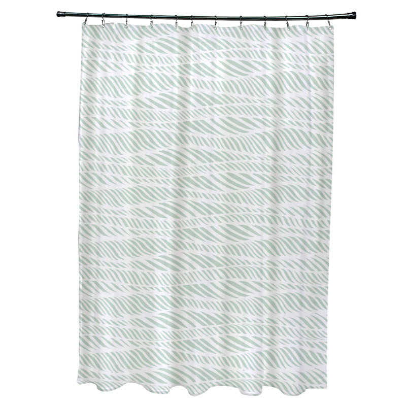 Rideau de douche simple Rolling Waves, Vert