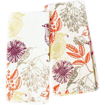 Essuie-tout 100% coton, 18 x 28 pouces, essuie-mains à imprimé Hello Bird, essuie-mains