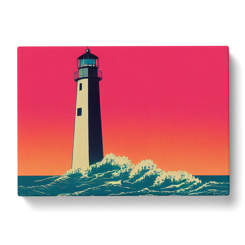 Pop Art Lighthouse - Wrapped Canvas, 50cm H x 76cm W x 3cm D