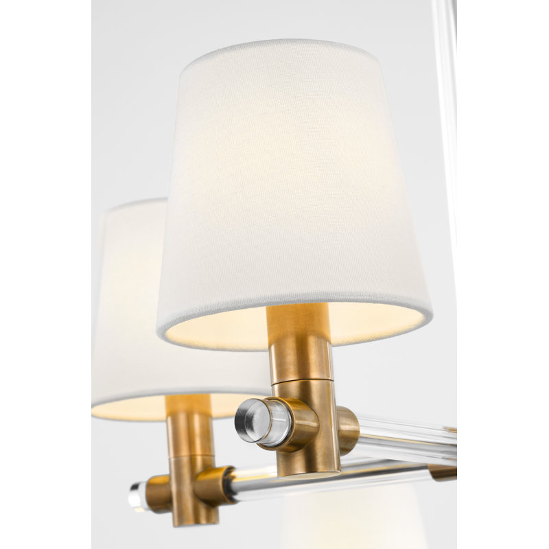 Sable 8 - Light Glass Chandelier, Brass, 29" H x 40" W x 40" D