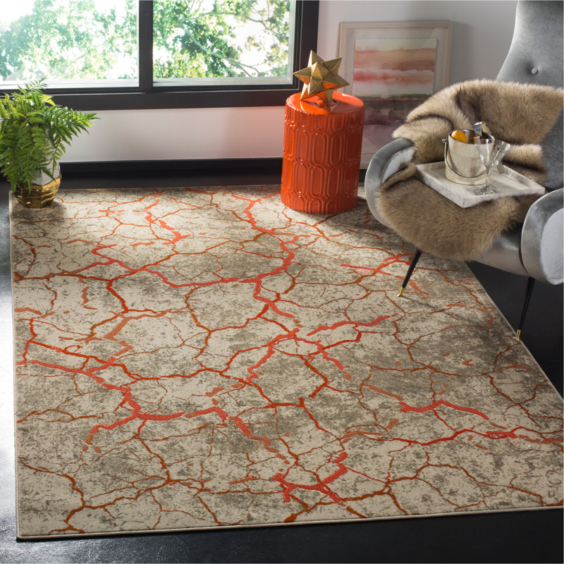 Sorrentino Porcello Performance Abstract Rug, Rectangle 3' x 5'