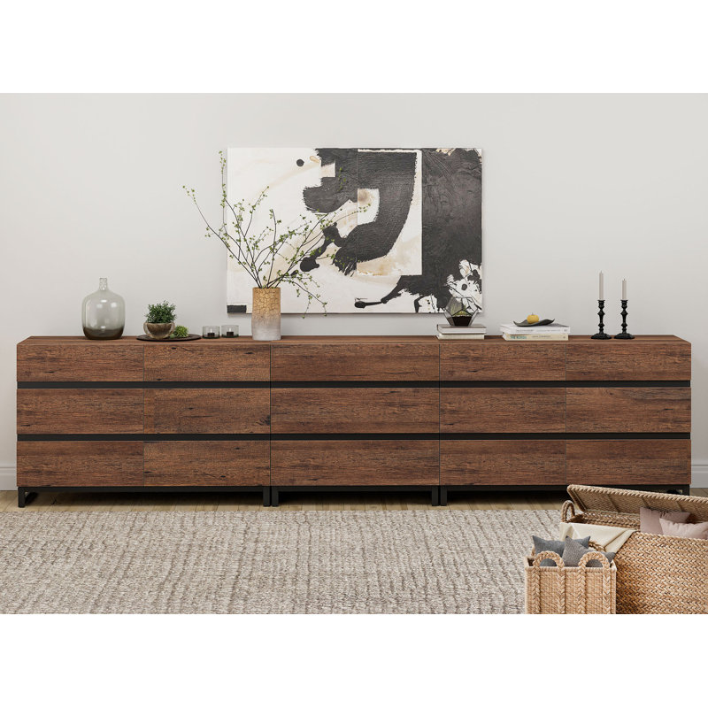 3 In 1 Multifunctional Dresser With 15 Drawers, Modern Chest Of Drawers With Metal Base, Closet Organizers And Storage Cabinet For Bedroom