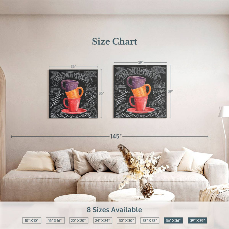 Yarlin Chalkboard Coffee II, 39" H x 39" W