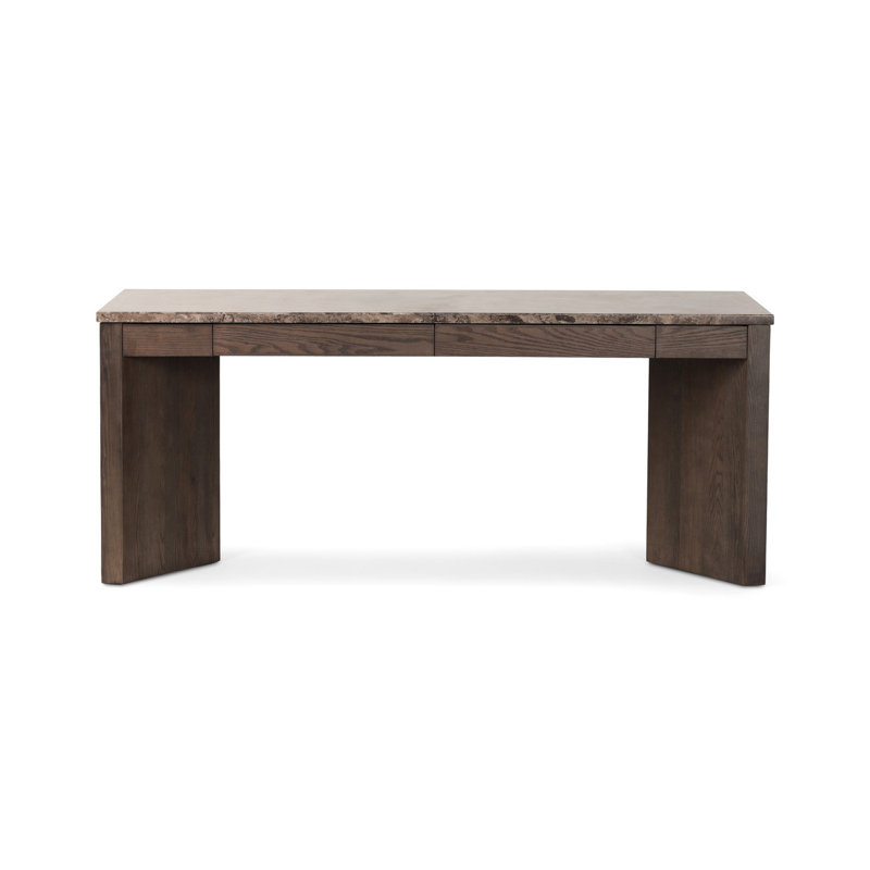 Bureau d'écriture rectangulaire l 73,5 po Lawson, Warm Grey Marble/Brown