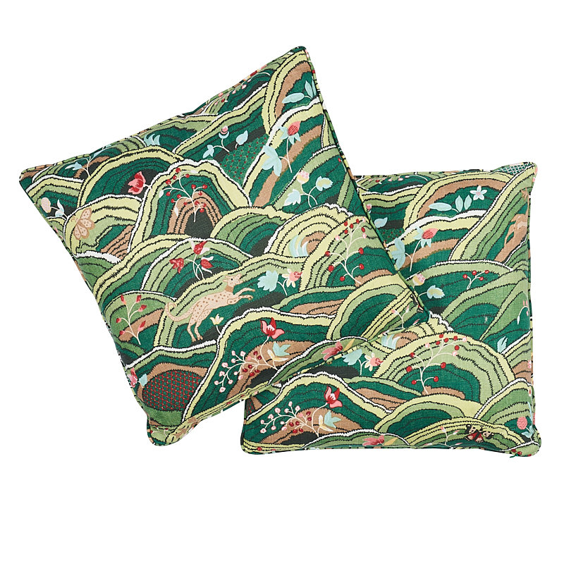 Rolling Hills Pillow, Green, 22" x 22"