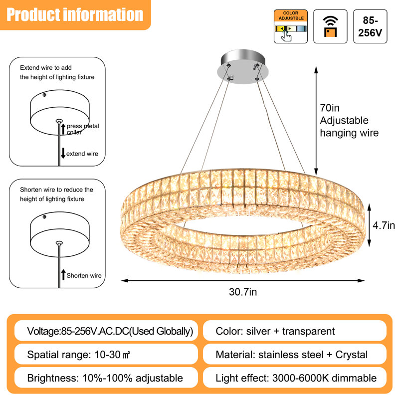 Crystal Empire LED Chandelier