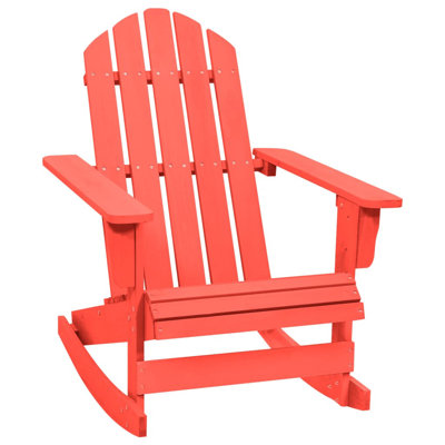 Adirondack Rocking Chair Lounge Patio Chair for Garden Solid Wood Fir by Highland Dunes