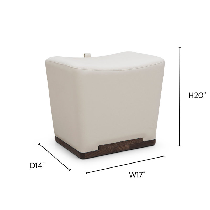 Electra Upholstered Accent Stool, White