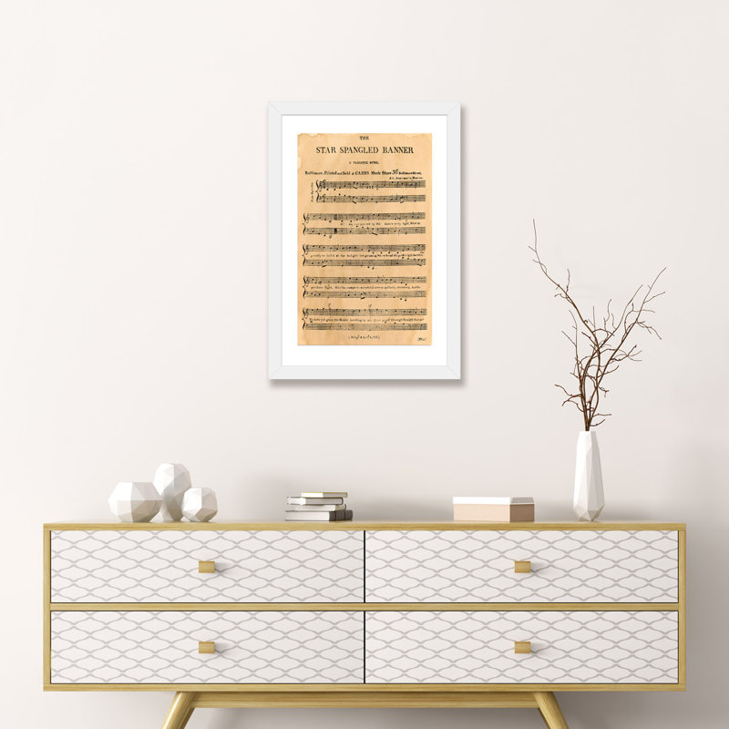 «Star Spangled Banner» - Imprimé, H 24 po x l 16 po x P 1 po, Papier blanc