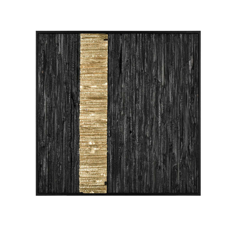 «Stripe Wood II», art mural dimensionnel - noir