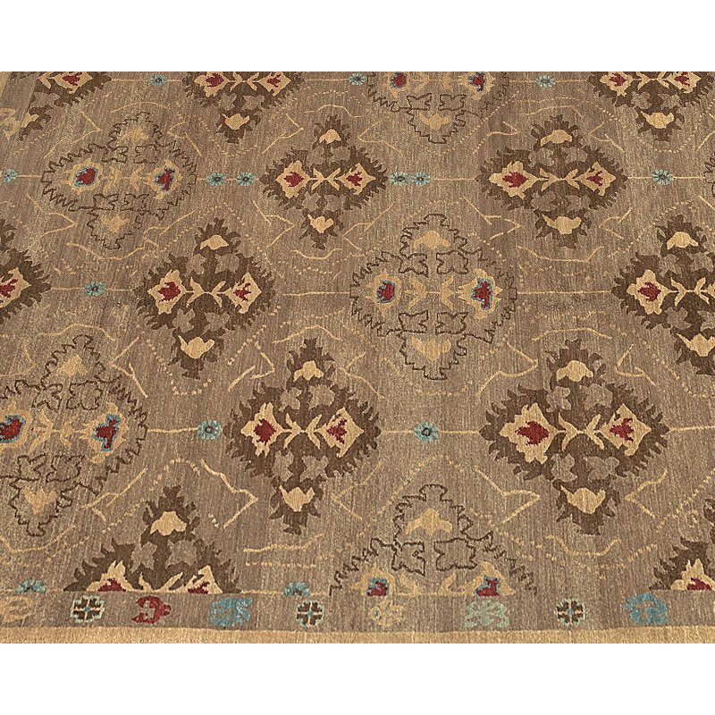 Samkara Wool Oriental Area Rug in Brown/Taupe, Rectangle 12' x 16'