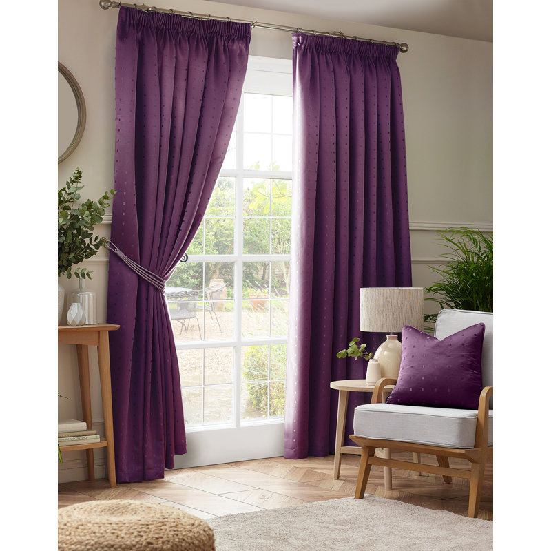 Norush Madison Pencil Pleat Curtains, Purple, 229cm Width x 274cm Drop