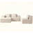 Convertible Corduroy Sectional Couch With Ottoman & Pillows, Modular L Shaped Sleeper Sofa, Boneless Cloud Couch For Living Room Furniture-1068938555