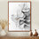 Velours blanc, gris, noir, fleurs abstraites - Fleurs, art mural