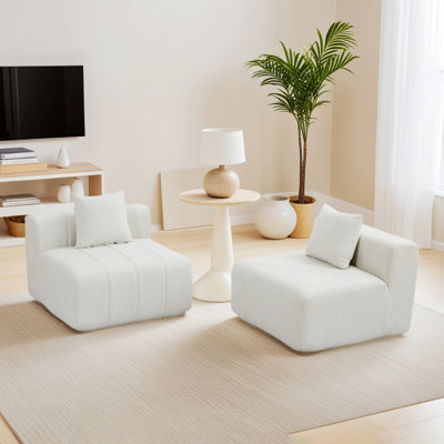 Canapé modulaire modulaire avec 2 coussins pour le salon, la chambre à coucher, le bureau