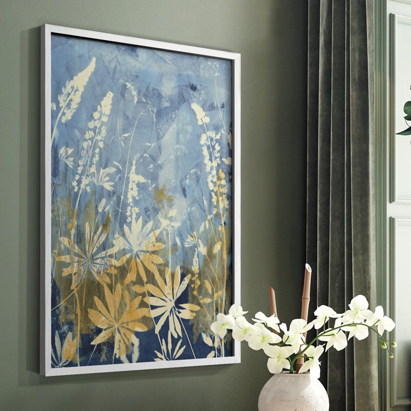 Wild Lupine Framed Print - Solid Wood, White, 14" H x 11" W