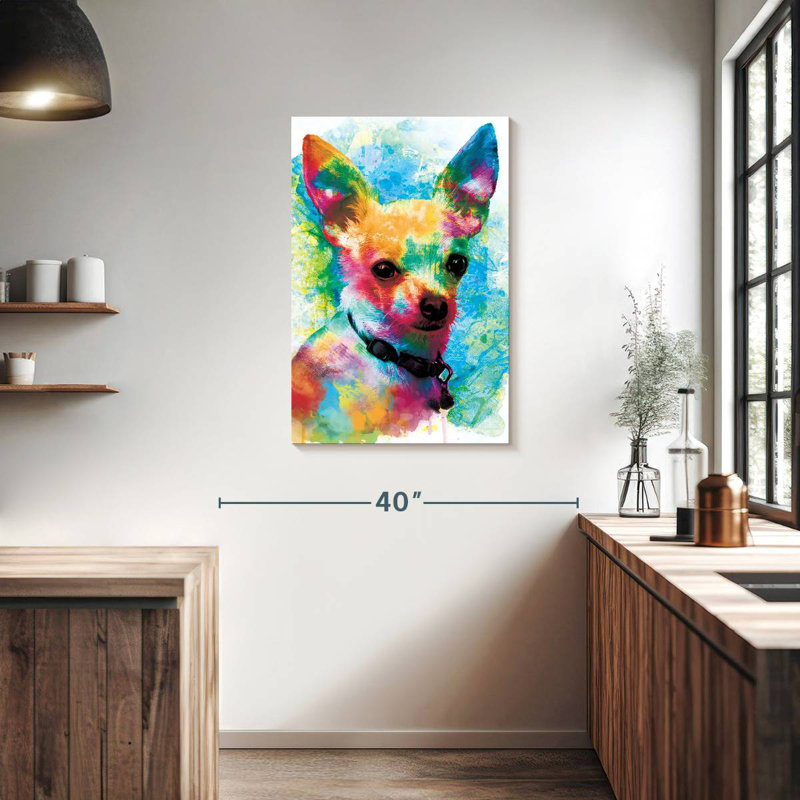 Peinture de chihuahua Brampt, H 36 po x l 24 po