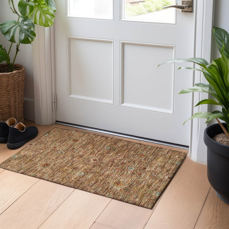 Machine Washable Indoor/Outdoor Chantille ACN1130 Paprika Rug, Rectangle 1'8" x 2'6"