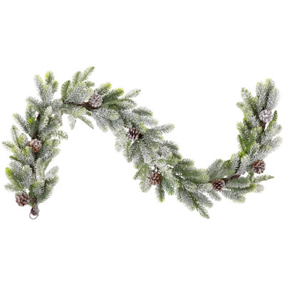 Shiny Two-Tone Tinsel Christmas Garland - 25' X 4" - Blue Green