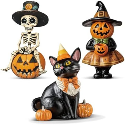 3 pièces de décoration de table en bois d'Halloween pour l'intérieur
