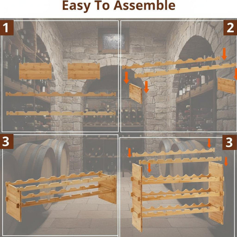 Corner Unit Wine Bottle Rack Tan
