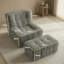 Single Lounge Chair with Ottoman, High-Resilience Foam Upholstery, Auto-Rebound Comfort, No Assembly Required 