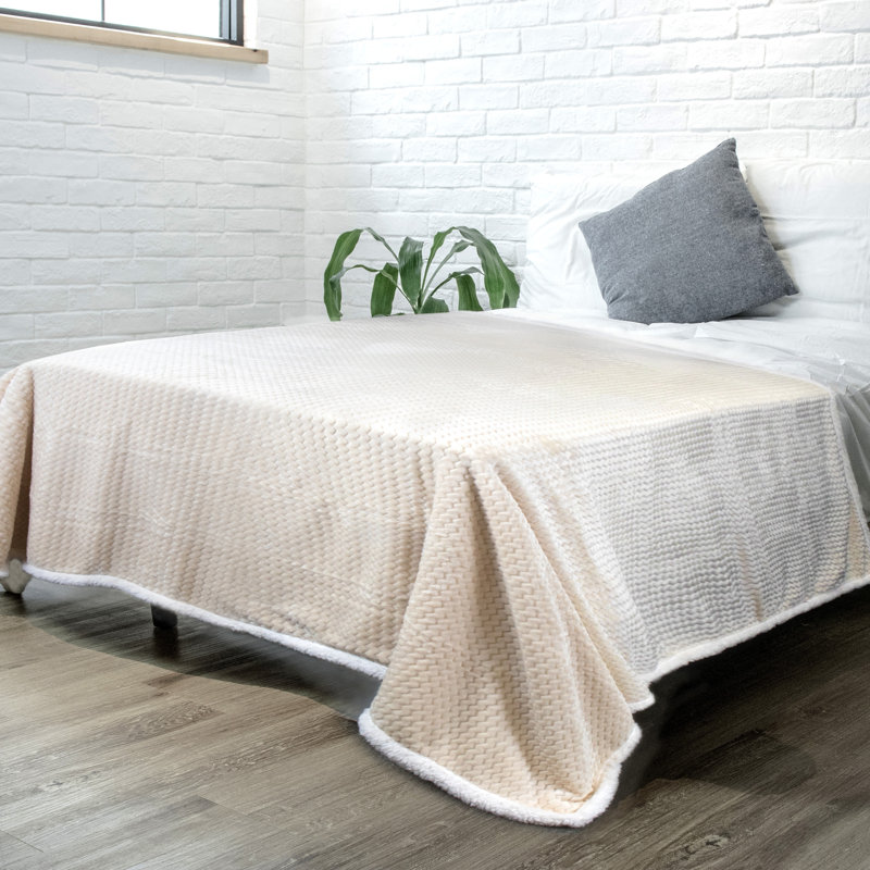 Couverture pelucheuse de qualité supérieure, 50 po x 60 po, Beige
