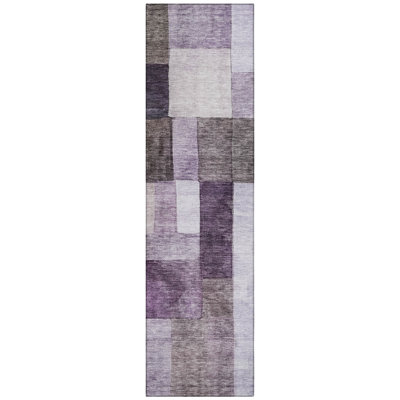 Wovari Purple Washable Indoor-Outdoor Rug - 
