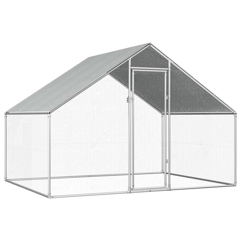 Cage à poules avec cage en acier galvanisé, L 108 po x P 78,7 po x H 75,6 po
