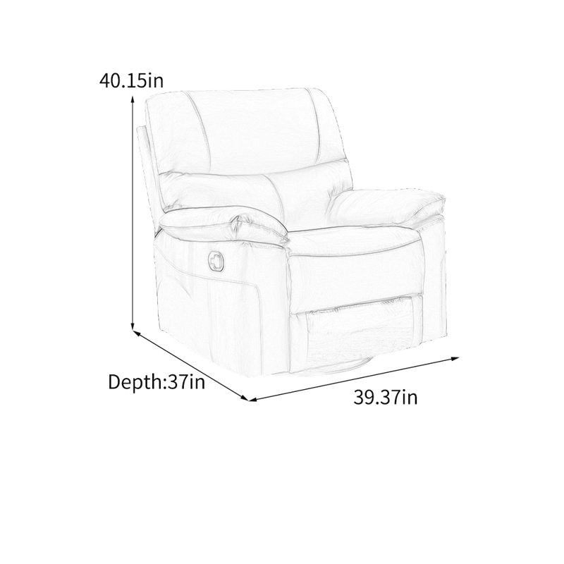 Fauteuil inclinable ergonomique en similicuir, Kaki