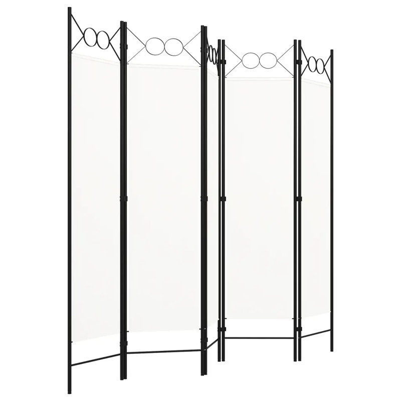 Tati 457.2cm H Folding Room Divider, 5, White