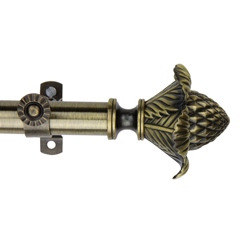 Tringle à rideaux simple de coin Crest Lane, 28 po à 48 po, Laiton antique