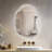 Stylish Stone Border Irregular Led Wall Mirror Bathroom Vanity Mirror With Blaklit 3 Color Temperature Lights Anit-fog Dimmable, 3 Touch Sensor Switch Plug In-1219781563