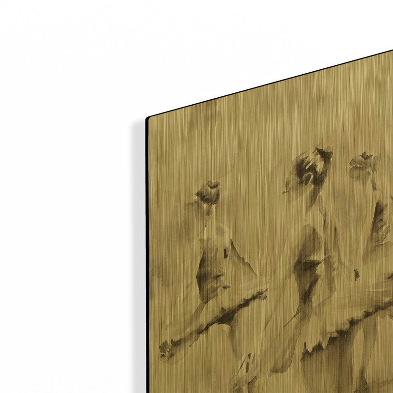 «Three Ballerinas» par Aimee Del Valley, art mural en métal doré, 16 po x 24 po, 16 po x 24 po