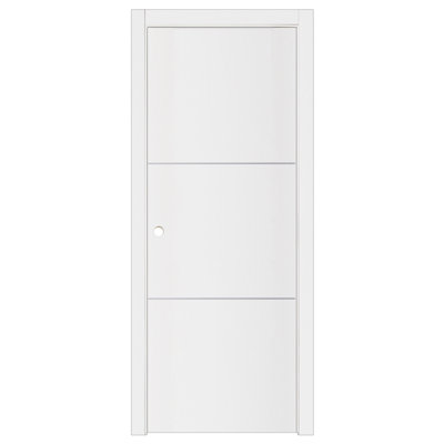 Glam G-Pro 006 Knocked Down Soft White Laminated Modern Interior Door 32in x 96in