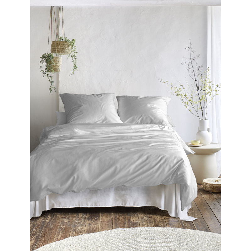 Paris 100% Cotton 2 Piece Duvet Cover Set, Silver, 200 x 200 cm + 2x 80 x 80 cm