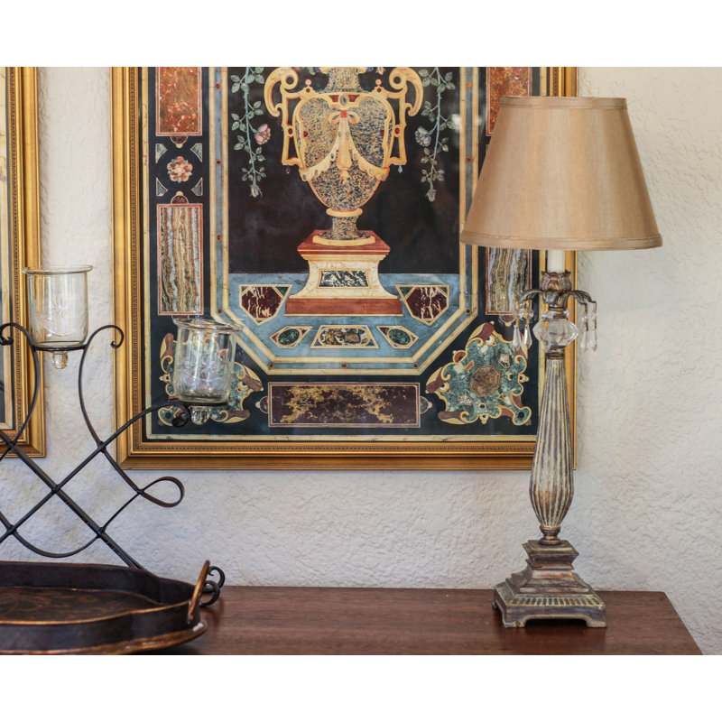 Abat-jour Empire, Tanné, H 8 po x l 10 po x P 10 po