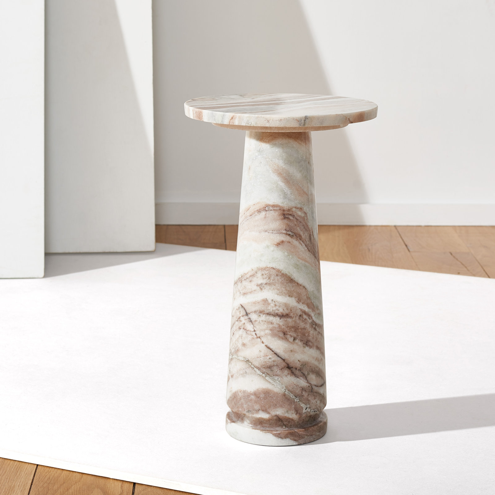 Alysson End Table, White Brown