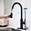 Robinet de cuisine avec douchette escamotable, fabrication en acier inoxydable noir mat, profondeur de 12,2 po, largeur de 25,6 po, hauteur de 2,6 po, poids de 5,8 lb,