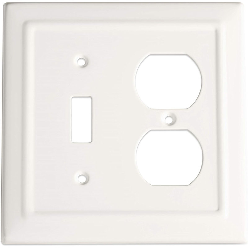 Architectural 2-Gang Duplex/Toggle Combination Standard Wall Plate, Classic White