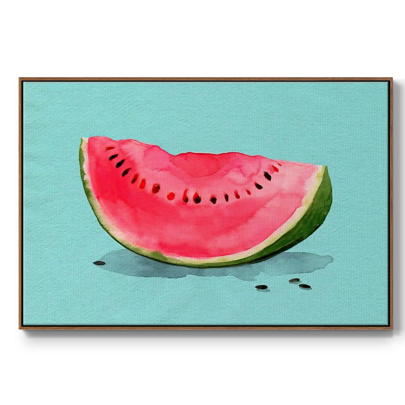 Summer Watermelon I, reproduction d'art sur toile, H 17 po x l 25 po x P 2 po, Noyer