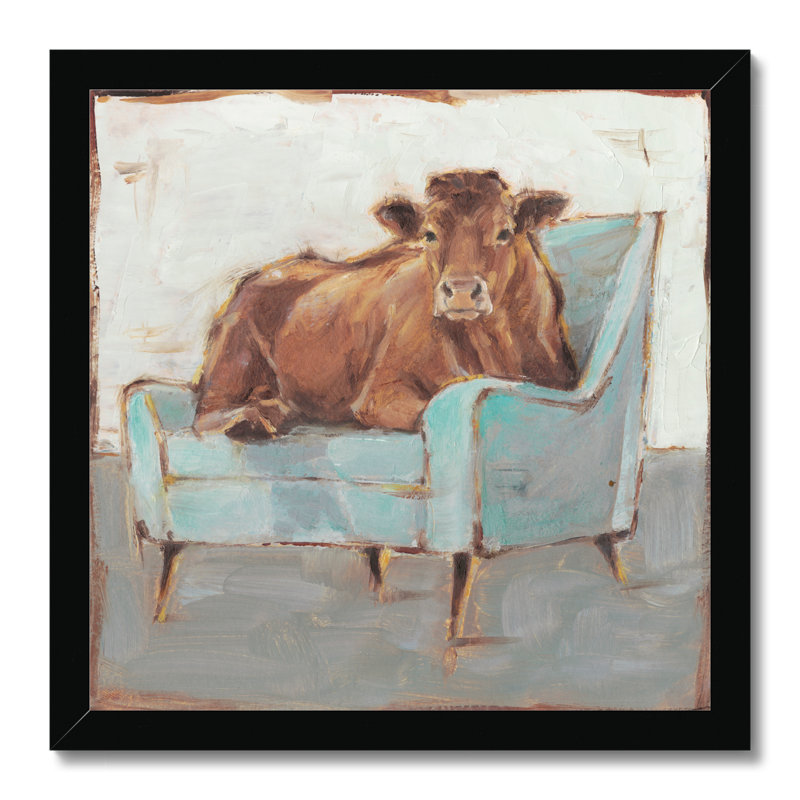 Moo-ving In IV by Ethan Harper - Painting, 30cm H x 30cm W x 3.8cm D, Wrapped Canvas