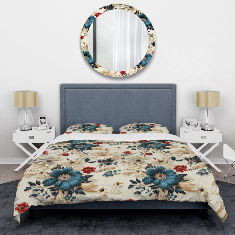 Ensemble de housse de couette Gerbera Daisy Elegance Boho, Housse de couette pour très grand lit et 2 très